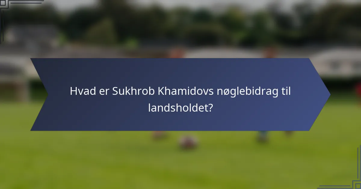 Hvad er Sukhrob Khamidovs nøglebidrag til landsholdet?