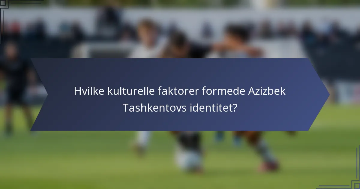 Hvilke kulturelle faktorer formede Azizbek Tashkentovs identitet?