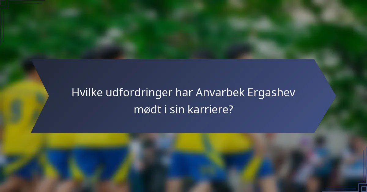 Hvilke udfordringer har Anvarbek Ergashev mødt i sin karriere?