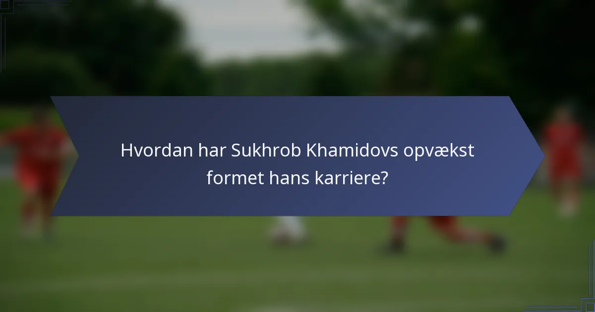 Hvordan har Sukhrob Khamidovs opvækst formet hans karriere?