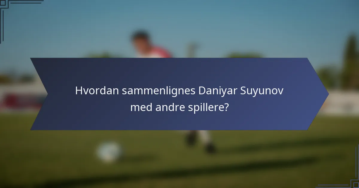 Hvordan sammenlignes Daniyar Suyunov med andre spillere?