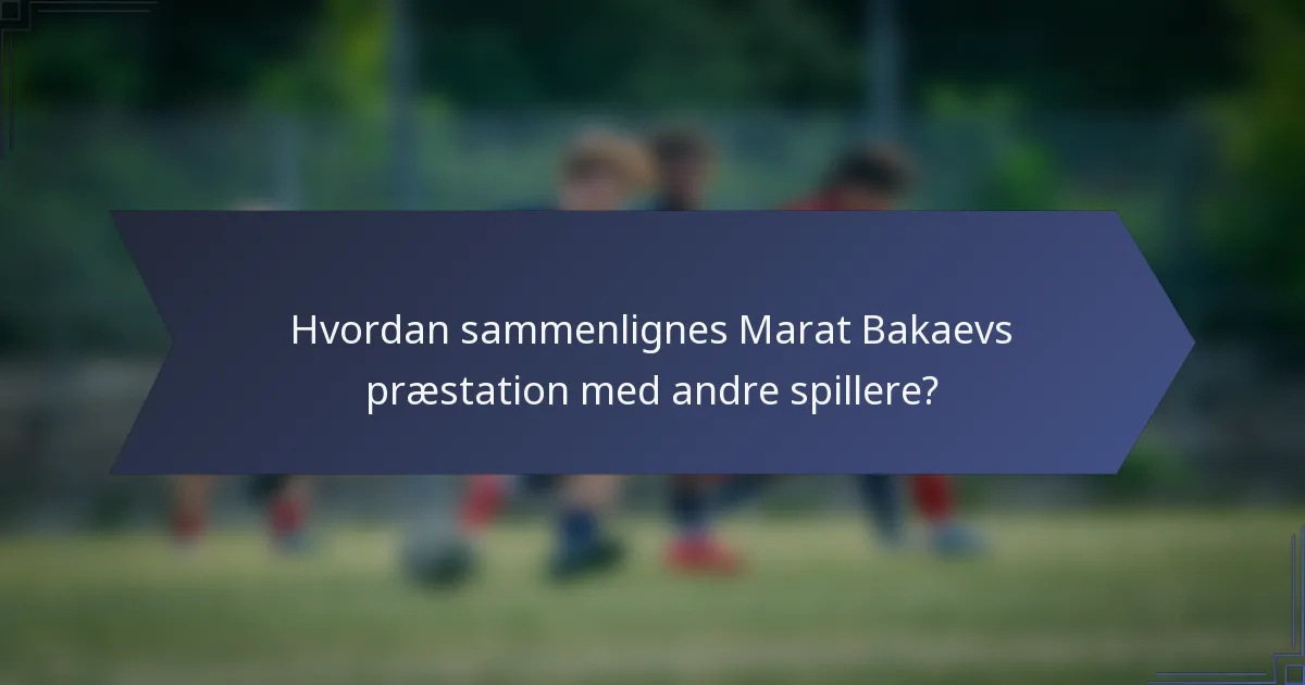 Hvordan sammenlignes Marat Bakaevs præstation med andre spillere?