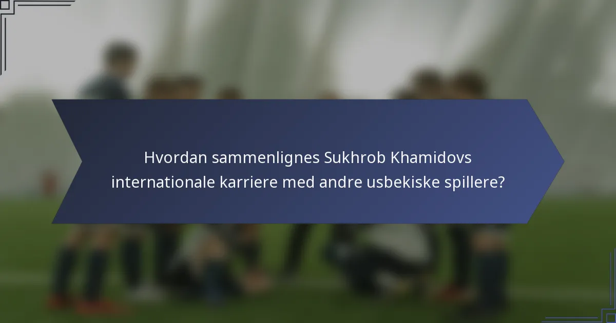 Hvordan sammenlignes Sukhrob Khamidovs internationale karriere med andre usbekiske spillere?